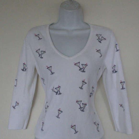 Alexandra Bartlett Sweaters - Alexandra Bartlett Martini Glass Sweater Medium